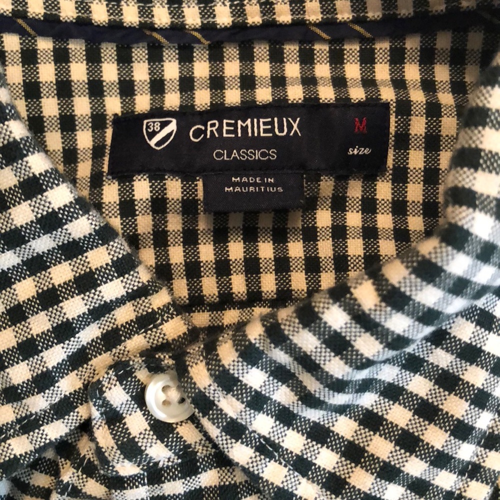 Medium green and white button down